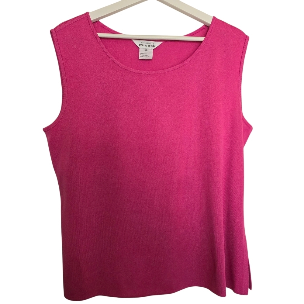 Misook Fuchsia Sleeveless Knit Shirt Tank Top